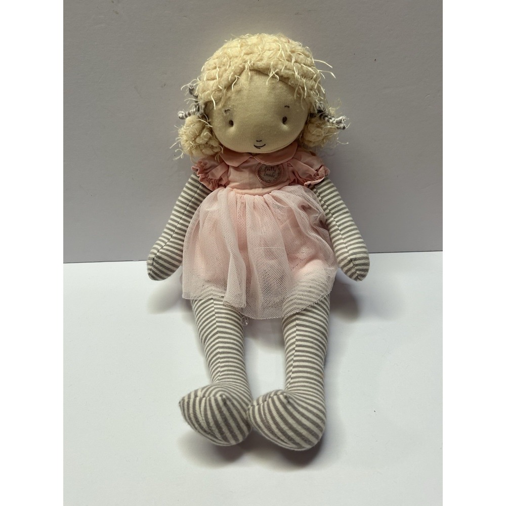 Bunnies By The‎ Bay Pretty Inside Plush Rag Doll Pink Tulle Dress 13 Inch